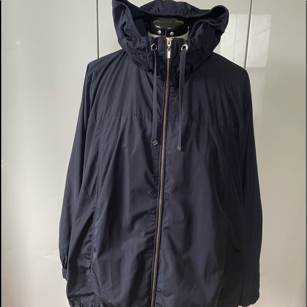 Marina Rinaldi Hooded Raincoat Color Dark Navy Size XL